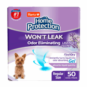 Hartz Home Protection Lavender Scent Odor-Eliminating Dog Pads, Regular Size, 21 in x 21 in, 50ct