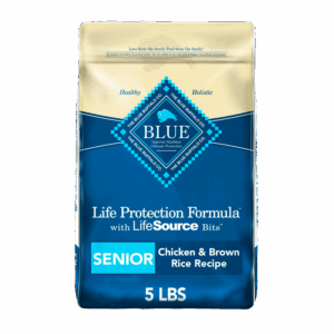 Blue Buffalo Life Protection Formula Chicken and Brown Rice Dry Dog Food for Senior Dogs, Whole Grain, 5 lb. Bag