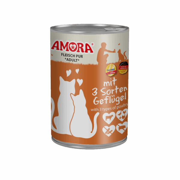 Amora Cat Dose Fleisch Pur 3 Sorten Geflügel