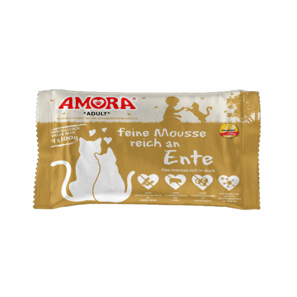 Amora Cat PB feine Mousse reich an Ente 4x100g