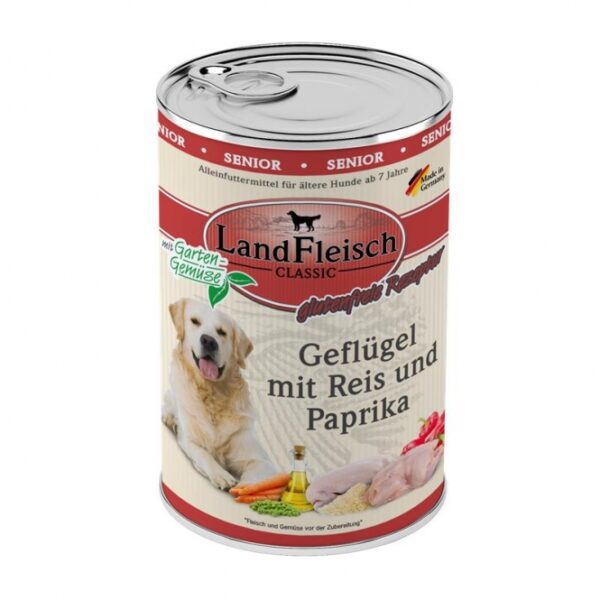 Landfleisch Dog Classic Senior Geflügel mit Reis, Paprika & Gartengemüse