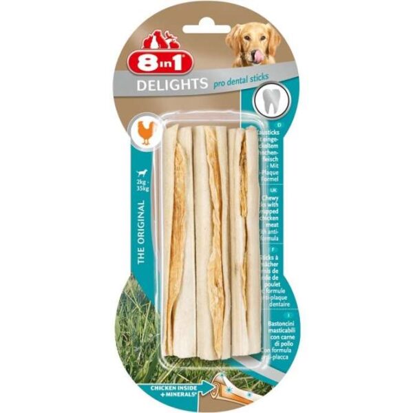 8in1 Dental Delights Kausticks 3er